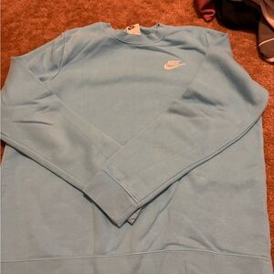 Nike Men's Light Blue Crewneck Sweater